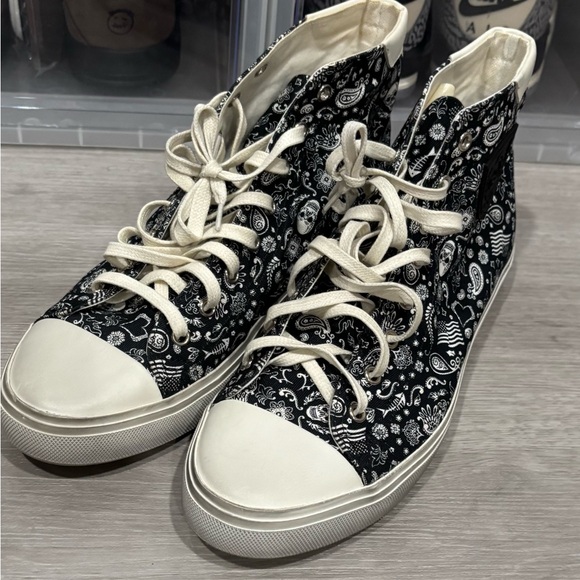 Saint Laurent Black and White High-Top Sneakers